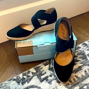 LifeStride Keaton elastic strap espadrilles 8.5